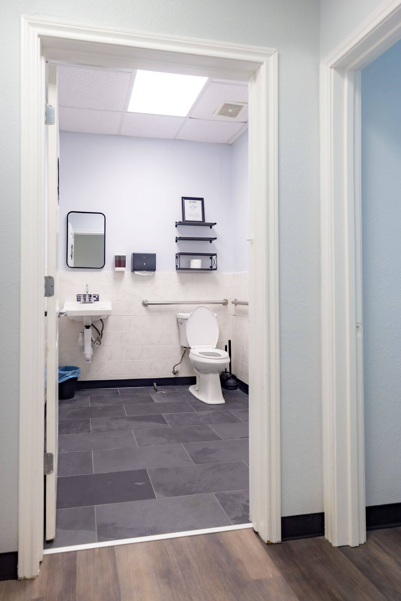 Finished rest room at Kernetics Wellness Center in Little Elm, TX