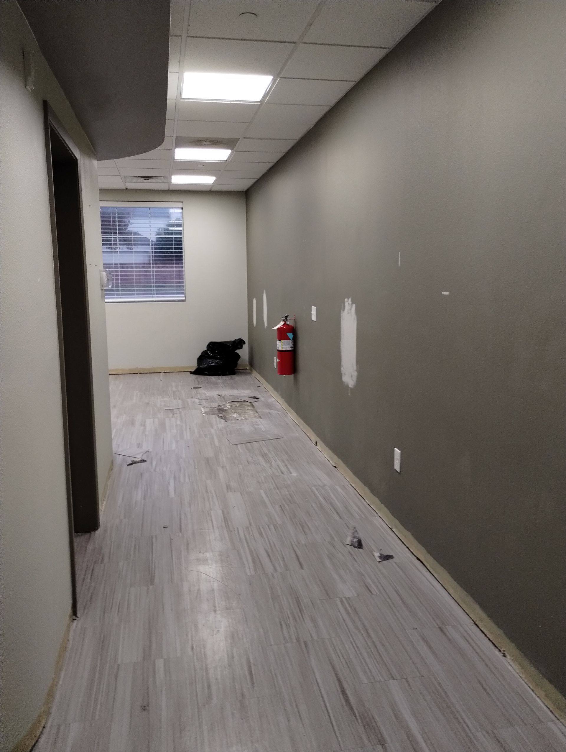 Before: the space that became the therapy gym at Building Bridges Through Communication in Frisco, TX