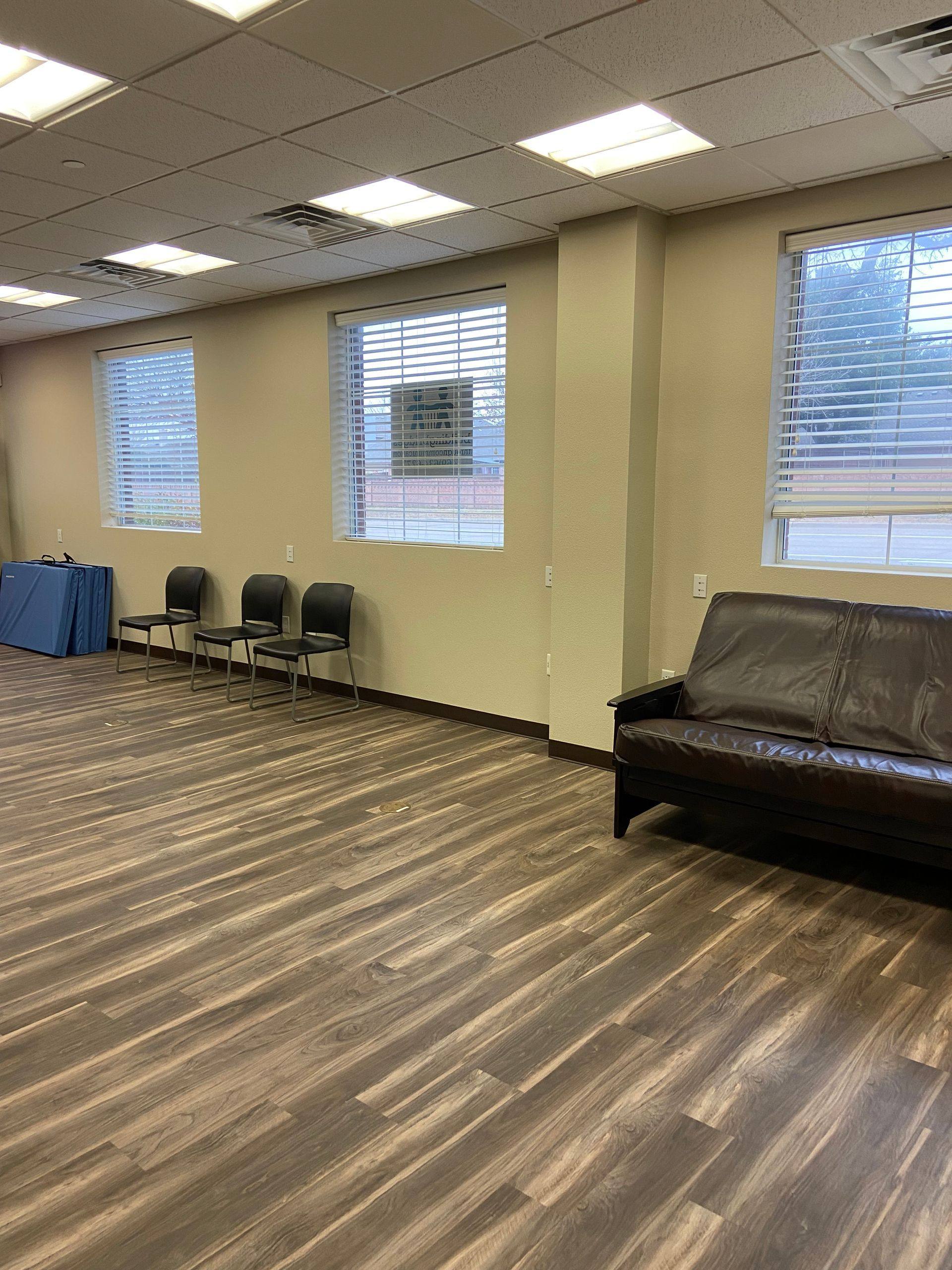 After: the finished therapy gym at Building Bridges Through Communication in Frisco, TX