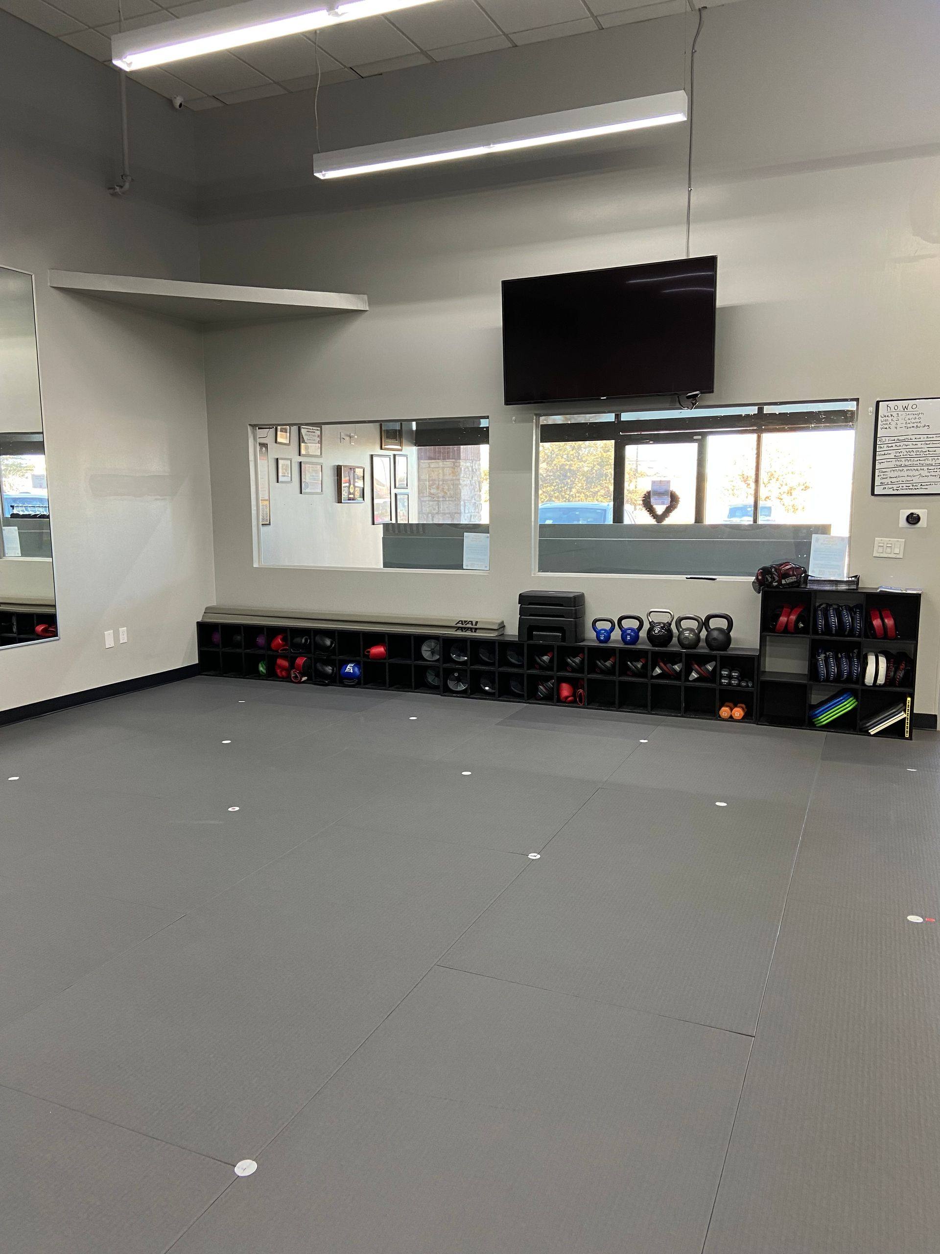 Before: the training area at Professional Black Belt Academy in Prosper, TX